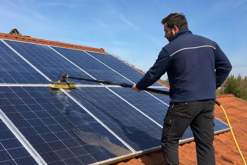 Nettoyage et entretien de panneaux solaires à la Fare-les-Oliviers